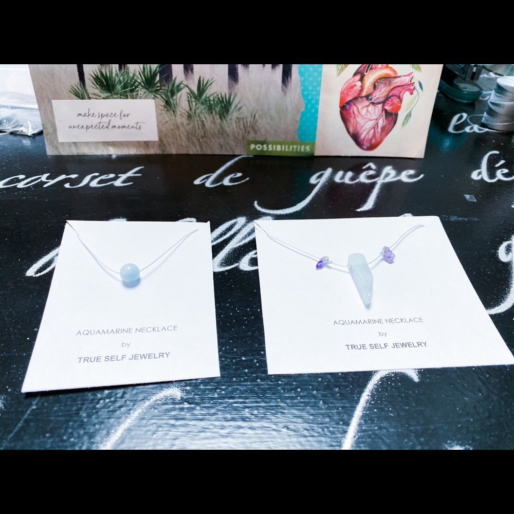 Two Aquamarine Necklace Set